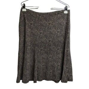 Talbots Skirt Medium Petites Textured Stretch Elastic Waistband Flare Hem M